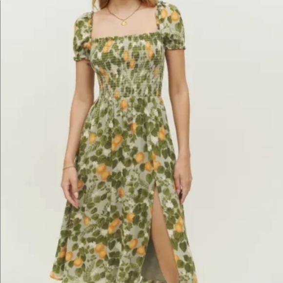 Reformation Inka Dress in Orange Grove *NEW* - Picture 2 of 6